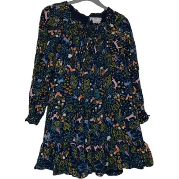 Age 5-6 Years Artisan Ny Wildlife Print Long Sleeve Dress - Picture 1 of 10